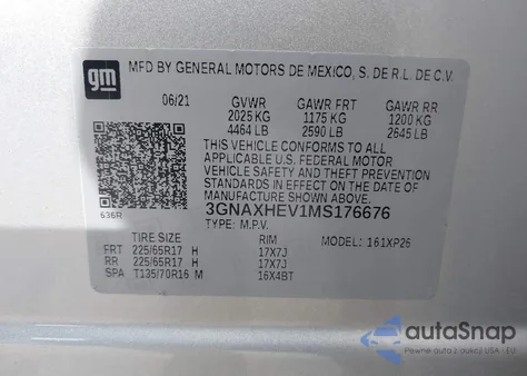 2021 Chevrolet Equinox Fwd Ls from USA, damaged, VIN 3GNAXHEV1MS176676